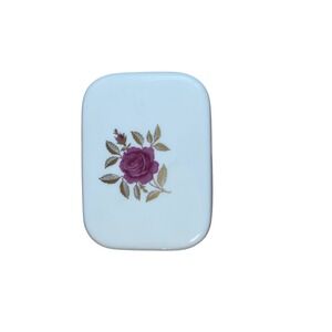 Lenox Trinket Box Rose Floral‎ Design Gold Trim Porcelain Vanity Decor USA Made